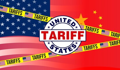 "U.S. trade tariffs on Chinese imports economic conflict concept symbolizing protectionist policy, international trade tension, and global market regulation.