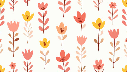 Seamless floral pattern with pink flowers, seamless pattern with flowers