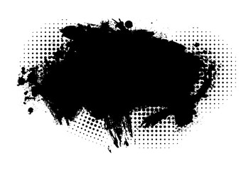 Splatter Paint Texture . Black Spray Blot of Ink. Place illustration Over any Object to Create Grungy Effect . hand drawn. Not AI, Vector