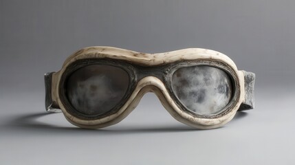 Vintage Aviator Goggles With Textured Frame And Dark Lenses