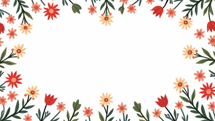 frame of flowers, Flowers color seamless Pattern in Scandinavian, seamless background with flowers