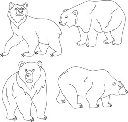 Bear Clipart Set: Hand-drawn Bear Illustrations: Doodle Cartoon Bears for Crafters, Designers, and DIY Lovers.