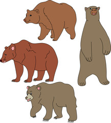 Bear Clipart Set: Hand-drawn Bear Illustrations: Doodle Cartoon Bears for Crafters, Designers, and DIY Lovers.