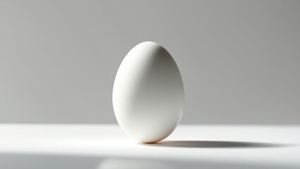 Single white egg set against a white background with a clipping path.