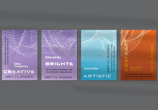 Flyer Layout with Curvy Lines on Bright Gradient Glow