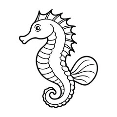 Fototapeta premium Graceful Seahorse: Ocean's Tiny Wonder for coloring page