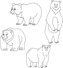 Bear Clipart Set: Hand-drawn Bear Illustrations: Doodle Cartoon Bears for Crafters, Designers, and DIY Lovers.