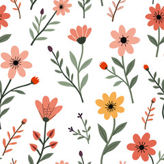 seamless background with flowers