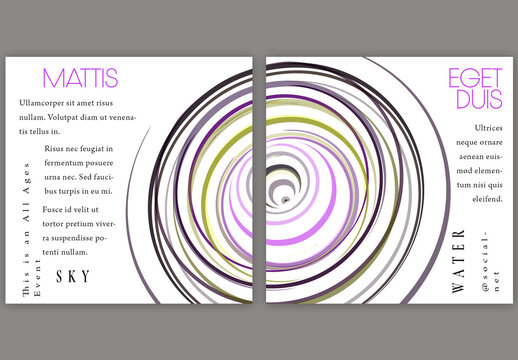 Social Media Square Post Layout with Futuristic Colored Abstract Geometric Shape