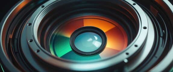 The diaphragm of a camera lens aperture system.