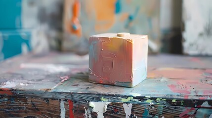 Abstract of a small rock color lump, Generative AI illustrations.