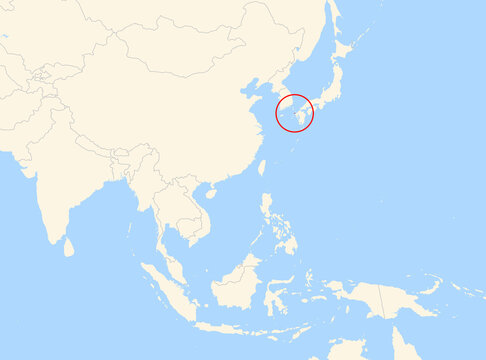 Location Map of Azuchi Island (Japan). The island is highlighted with a red circle. No labels at all.