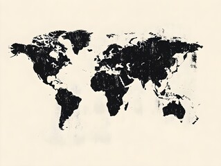 A minimalist pixel art world map design