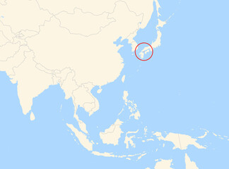 Location Map of Nagashima Island (Japan). The island is highlighted with a red circle. No labels at all.