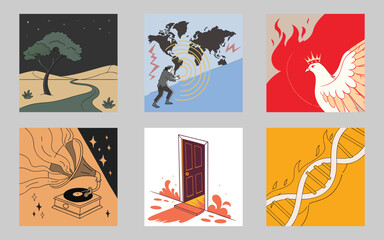 Abstract vector art set illustration for banner design