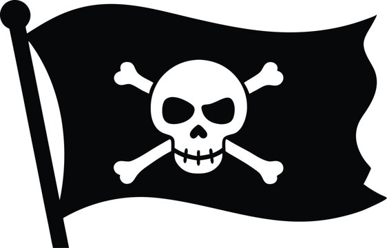 recommend clip art: pirate flag with a skull and crossbones silhouette, skull and crossbones flag silhouette 