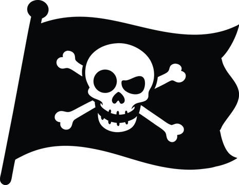 recommend clip art: pirate flag with a skull and crossbones silhouette, skull and crossbones flag silhouette 