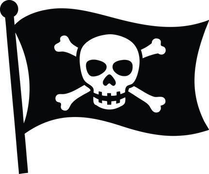 recommend clip art: pirate flag with a skull and crossbones silhouette, skull and crossbones flag silhouette 
