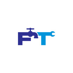 Letter F and T Plumber Logo Vector 001