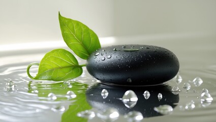 spa stone with water droplet