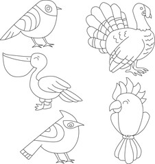 Birds Clipart Set: Hand-drawn Birds Illustrations: Doodle Cartoon Birds for Crafters, Designers, and DIY Lovers.