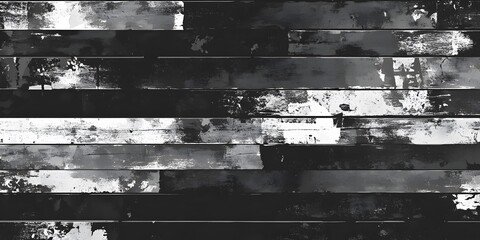 Fototapeta premium Abstract grunge black and white striped texture with distressed paint effect