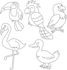 Birds Clipart Set: Hand-drawn Birds Illustrations: Doodle Cartoon Birds for Crafters, Designers, and DIY Lovers.