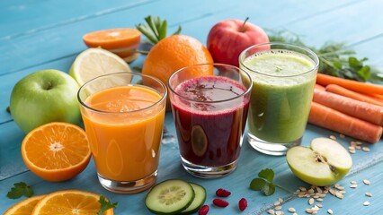 fresh fruit juice and healthy drinks