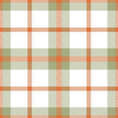 Contemporary Bright terra cotta & Neon greenish grey Seamless Tartan Fabric Design