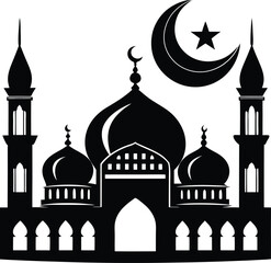 Mosque Silhouette Black Vector