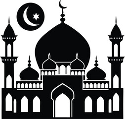 Mosque Silhouette Black Vector