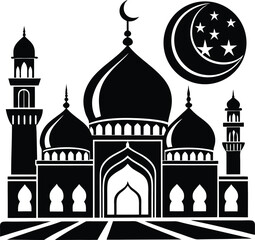 Mosque Silhouette Black Vector
