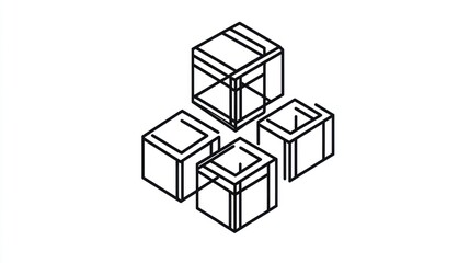 Abstract geometric shapes, cubes in 3D composition, potentially for technology or engineering background