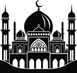 Mosque Silhouette Black Vector