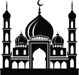 Mosque Silhouette Black Vector