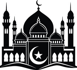 Mosque Silhouette Black Vector