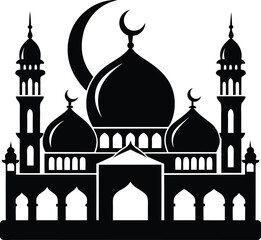 Mosque Silhouette Black Vector