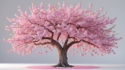 Obraz premium Sour cherry tree standing alone on a white background.