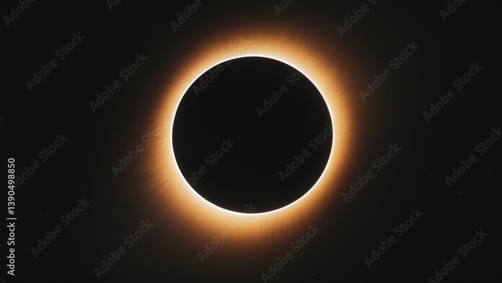 Poster studio image capturing a solar eclipse with a light and lens cap.