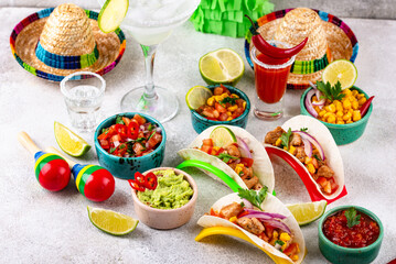 Cinco de Mayo concept with traditional Mexican food