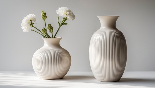 Artisan ceramic vase with a polished finish and subtle detailing. Suitable for flowers or as an accent piece, elevating sophistication and beauty in any living space.