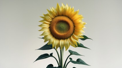 Obraz premium Sunflower separated against a white background.