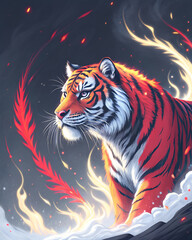 Obraz premium tiger in the night