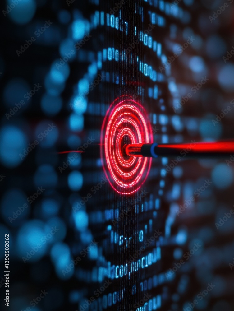 Leinwandbilder Cybernetic Precision Futuristic Digital Archery Targeting Interface Visualizing High-Performance Tech Achievement in Immersive AR Environments
