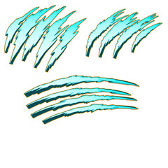 CLAW MONSTER ROAR Abstract Vector Illustration with Clouds and Nature Elements