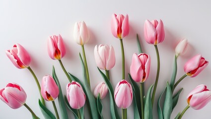Obraz premium spring tulips flowers isolated on a white background
