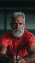 Obraz premium Silver Strength Empowering Senior Fitness Revolution - Authentic Wellness Portraiture Capturing Resilient Masculinity and Age-Defying Athletic Performance
