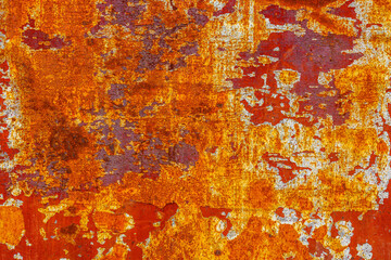 Flaking Red Paint on Rusty Metal