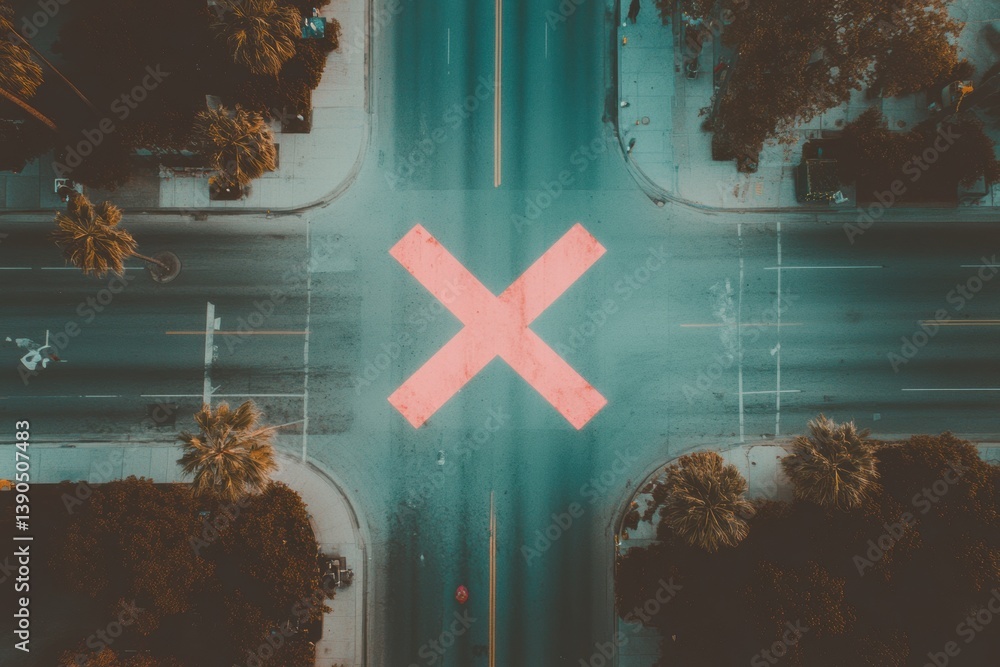 Poster Futuristic Urban Traffic Management AI-Driven Intersection Innovation with Minimalist Digital Signaling for Smart City Mobility Solutions