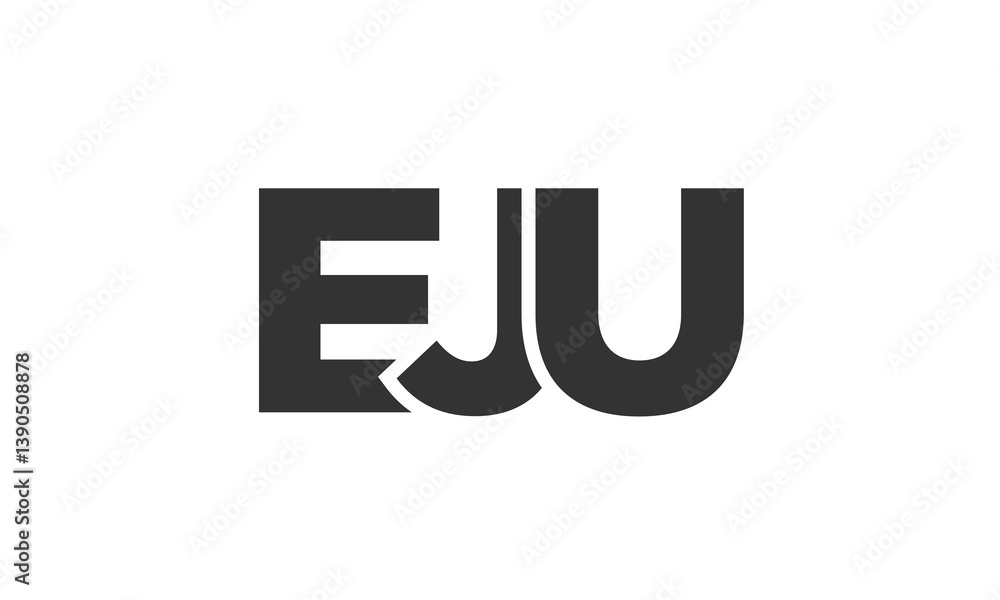 Poster eju logo design template with strong and modern bold text. initial based vector logotype featuring s
